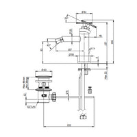 Miscelatore bidet con scarico - serie Chrono