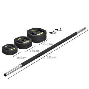 Bilanciere con Dischi 1,25Kg 2,5Kg 5Kg Peso Regolabile  Nero