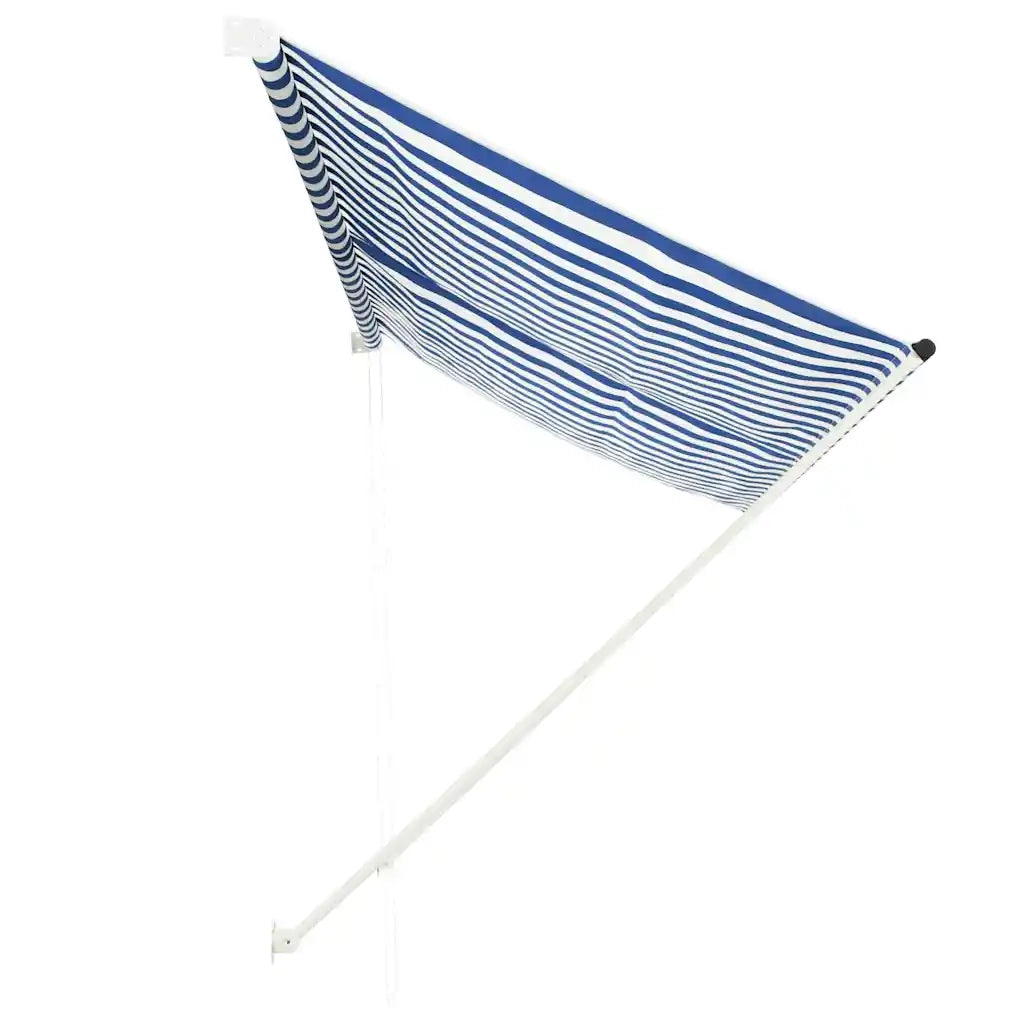 Tenda da Sole Retrattile-Tenda parasole per Patio 300x150 cm Blu e Bianco