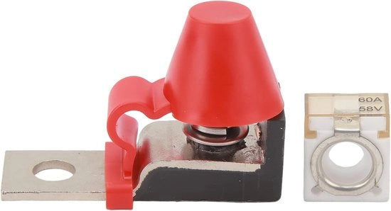 Blocco di interruttore per batterie 58V con connettore M8 singolo per più batterie per veicoli a motore, camper, RV, veicoli da costruzione (60A) - Adatto per applicazioni acquatiche e veicoli - Sicurezza e protezione per le batterie.