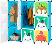 Cassettiere per bambini con cassetti più profondi del normale, misura 110 x 47 x 110 cm, colore blu