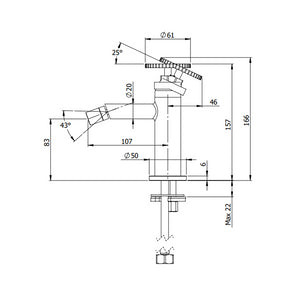 Miscelatore bidet senza scarico e senza foro sul corpo - serie Chrono