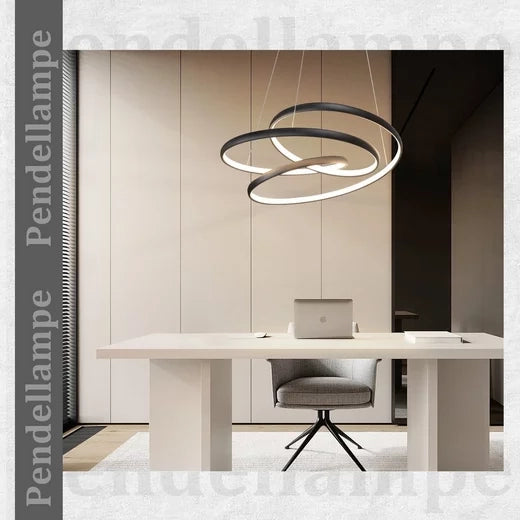 Lampada a sospensione ZMH LED dimmerabile nera 150 cm 55 W per tavolo da pranzo e soggiorno