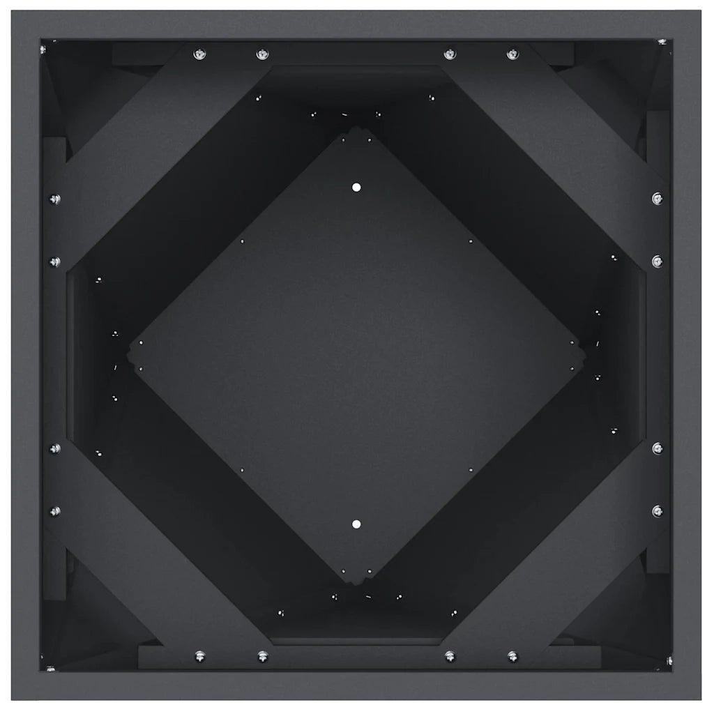 Fioriera 2 pcs Antracite 50 x 50 x 75 cm Acciaio