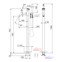 Miscelatore vasca da pavimento - serie Chrono