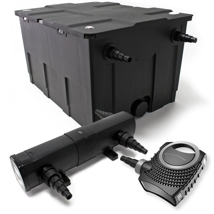 Set: Filtro bio per laghetto 60000l con Chiarificatore UVC 18W Pompa 80W