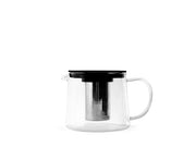 Teiera in vetro borosilicato trasparente lt 1. con filtro in acciaio inox