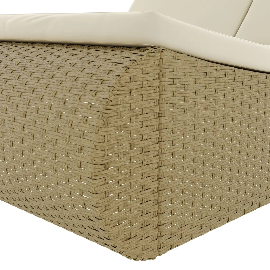 Lettino Prendisole in Polyrattan Beige 42887