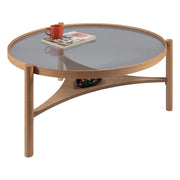Canterano, Tavolino da Salotto un Vano, 100x100x46h cm Marrone Rovere