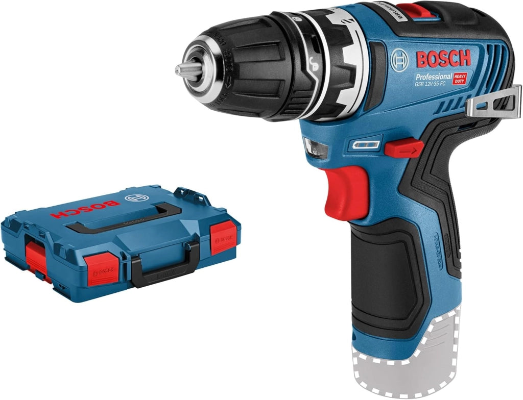 Bosch Professional GSR 12V-35 FC FlexiClick System Trapano-avvitore a Batteria 12V System, Include 2 Batterie 3.0 Ah, Caricabatterie Rapido GAL 12V-40,Include Mandrino GFA 12-B, in L-BOXX, 06019H3001