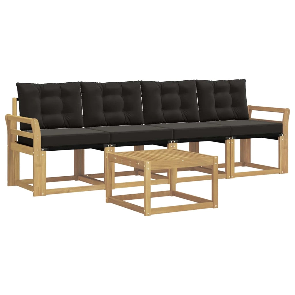 Set di divani da esterno 5 pz Bianco e Nero 3389190