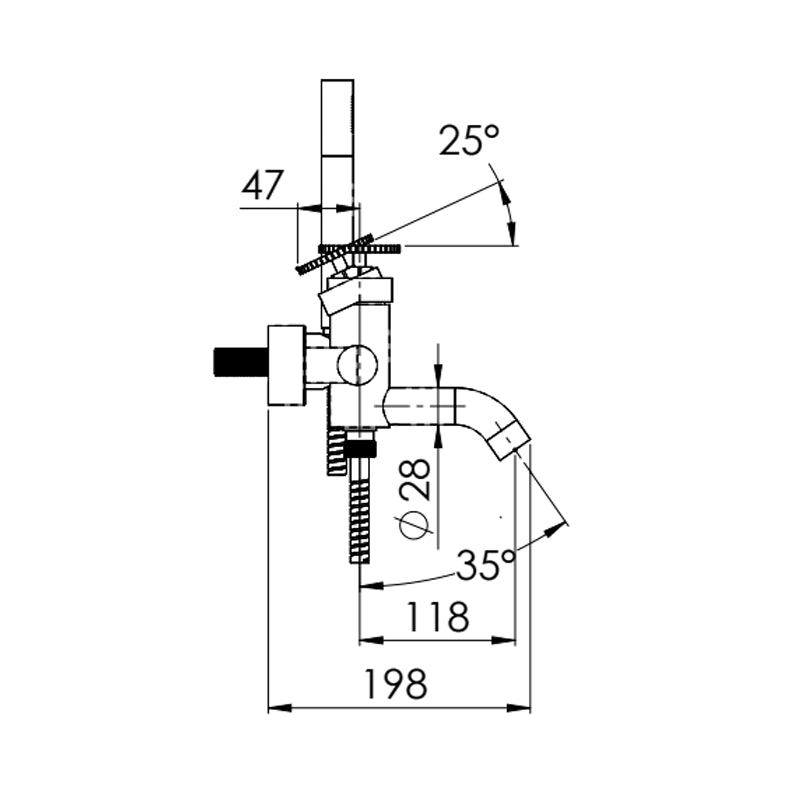 Miscelatore vasca esterno con flessibile cm 150 e doccetta a 1 funzione - serie Chrono