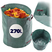 KADAX Sacchetto per foglie, rifiuti da giardino, erba, pieghevole, resistente, con maniglie, 270 L