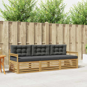 Set di divani da esterno 3 pz Bianco e Antracite Poliestere 3389952