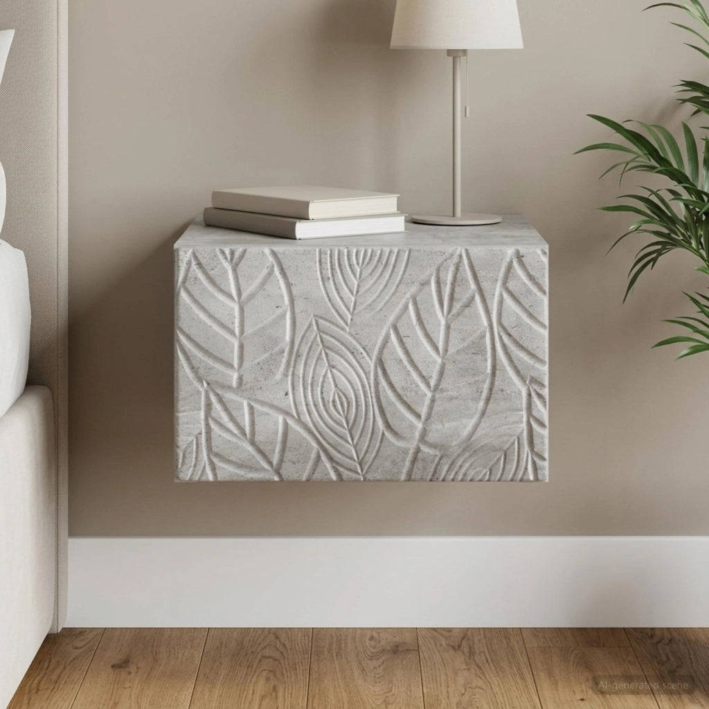 Mobiletto da notte a muro Grigio Cemento 49 x 34,5 x 20 cm 898791