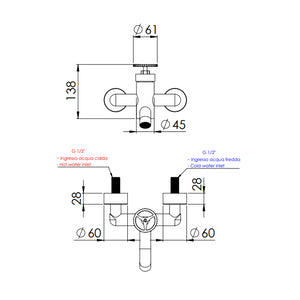 Miscelatore vasca esterno senza set doccia - serie Chrono