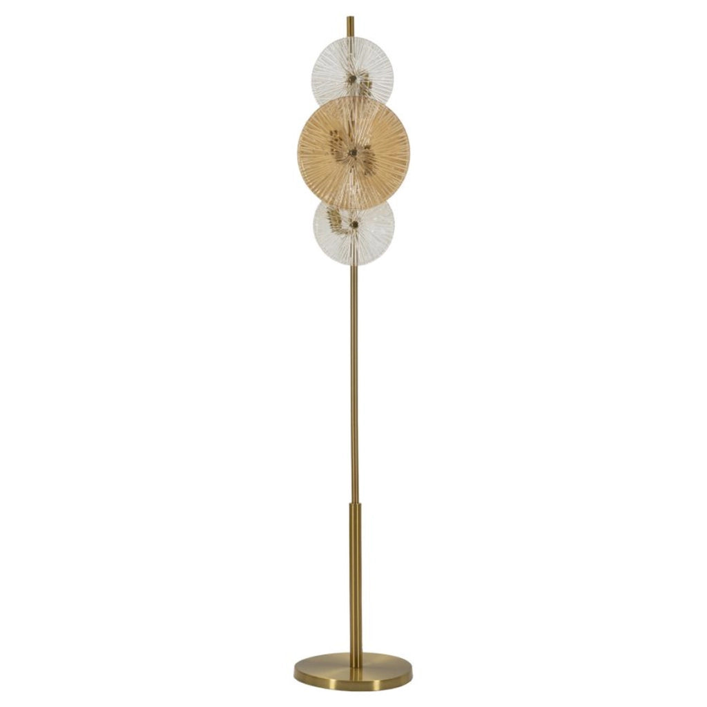 Lampada da Terra VKH918, Marrone, Vetro, 30x30x164 cm