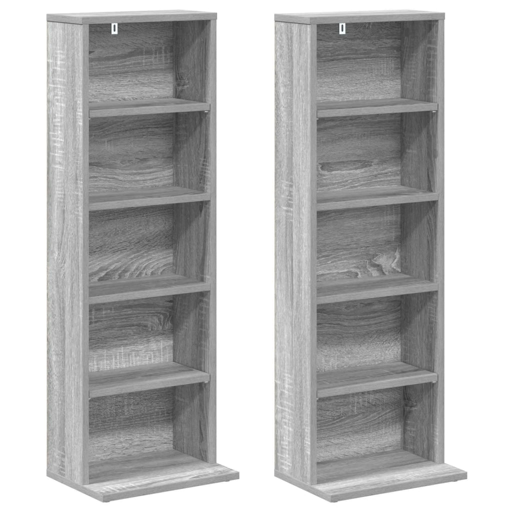 Mobile per CD 2 pz Sonoma grigio 33 x 23,5 x 97,5 cm 8012701