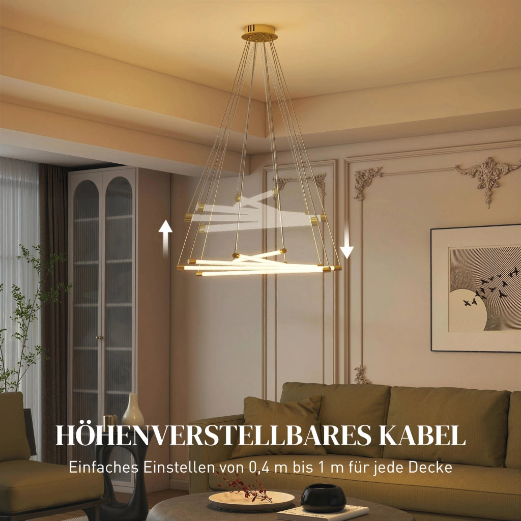 Lampada a LED a soffitto 50W 5 tubi luce regolabili ¨C zephmum ¨C Oro Bianco