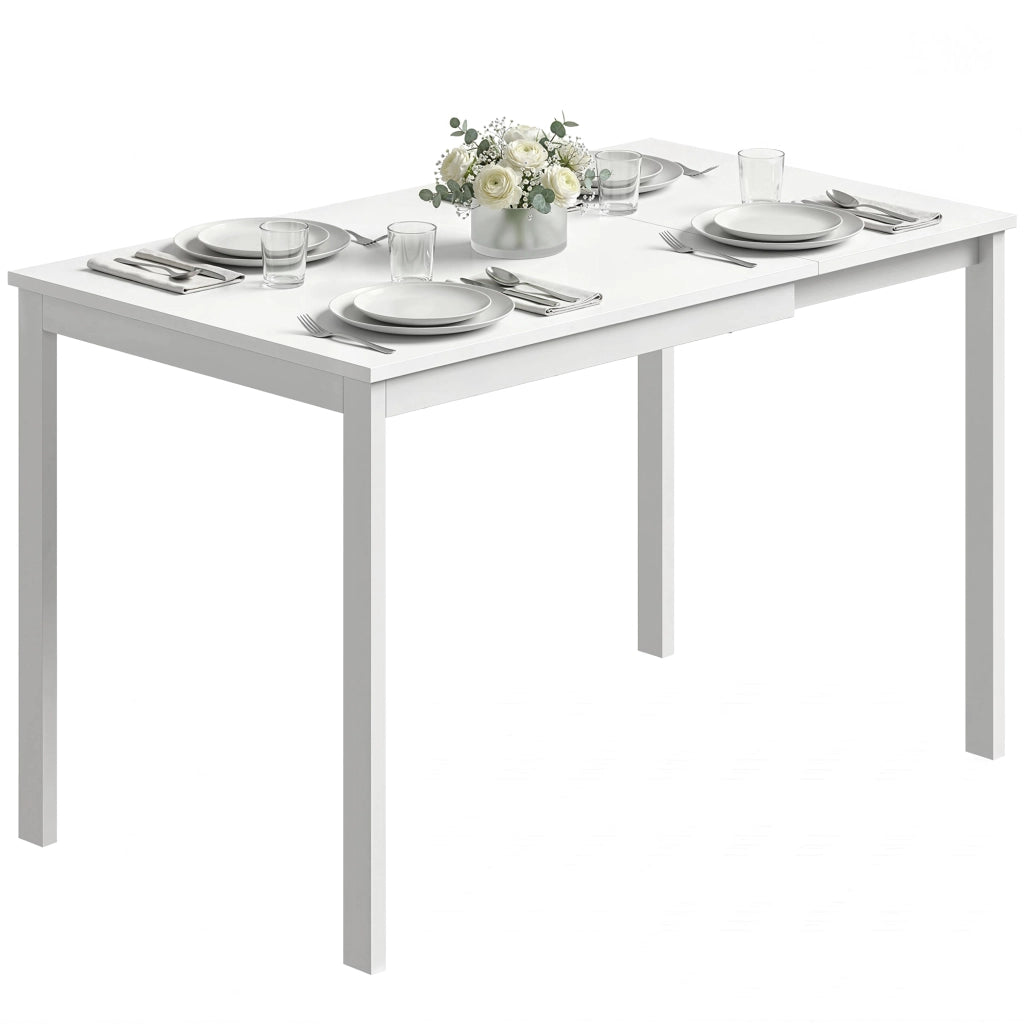 Tavolo da pranzo allungabile ¨C zephmum ¨C Bianco, per 4-6 persone, 80-120 cm