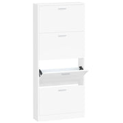 Scarpiera mobile contenitore per scarpe mobile per ingresso/corridoio/soggiorno 59 x 17 x 150 cm legno ingegnerizzato bianco 02_0021472