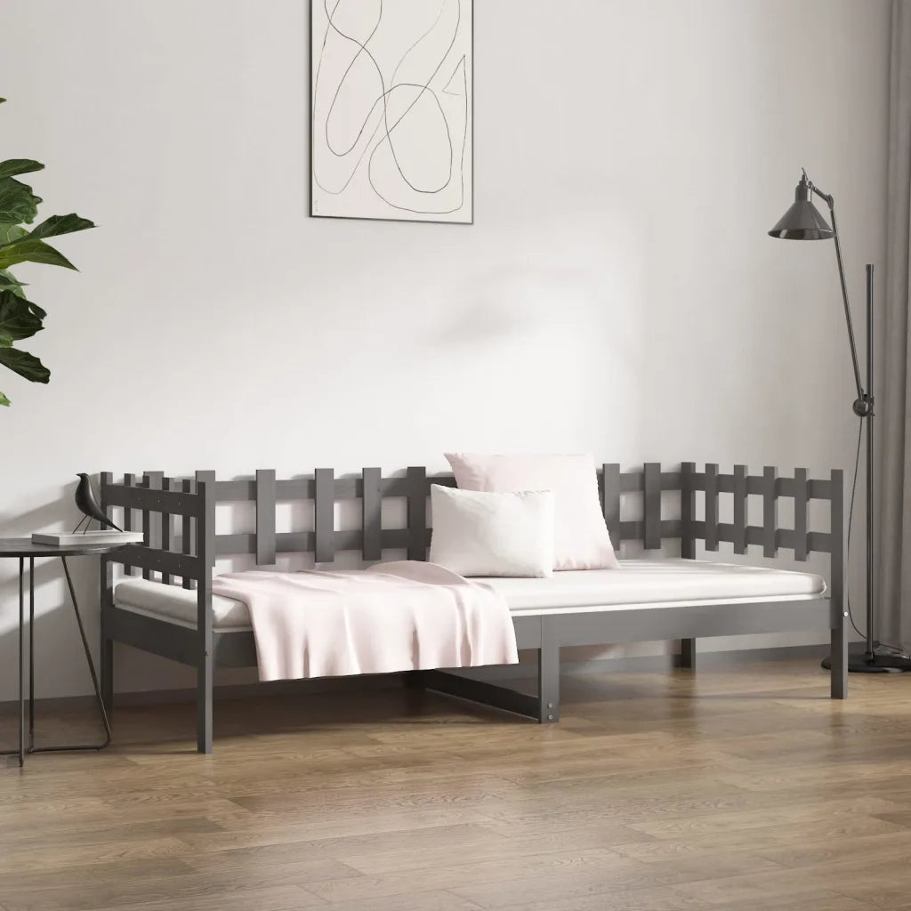 Dormeuse Grigia 90x200 cm in Legno Massello di Pino cod mxl 60515