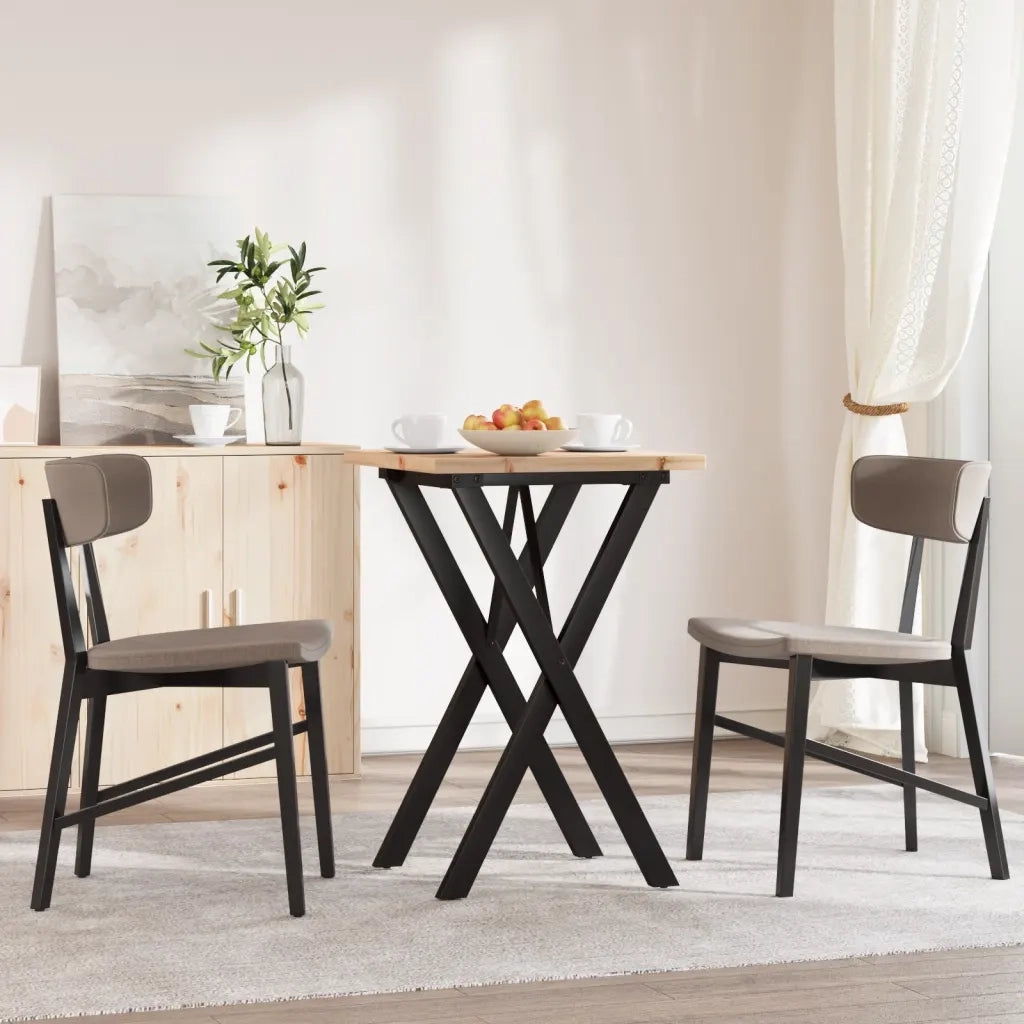 vidaXL Tavolo da Pranzo Telaio a X 50x50x75,5 cm Legno Pino e Acciaio