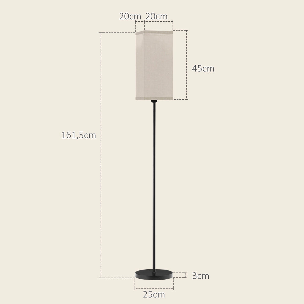 Lampada da terra ¨C zephmum ¨C beige effetto lino 25x161.5 cm