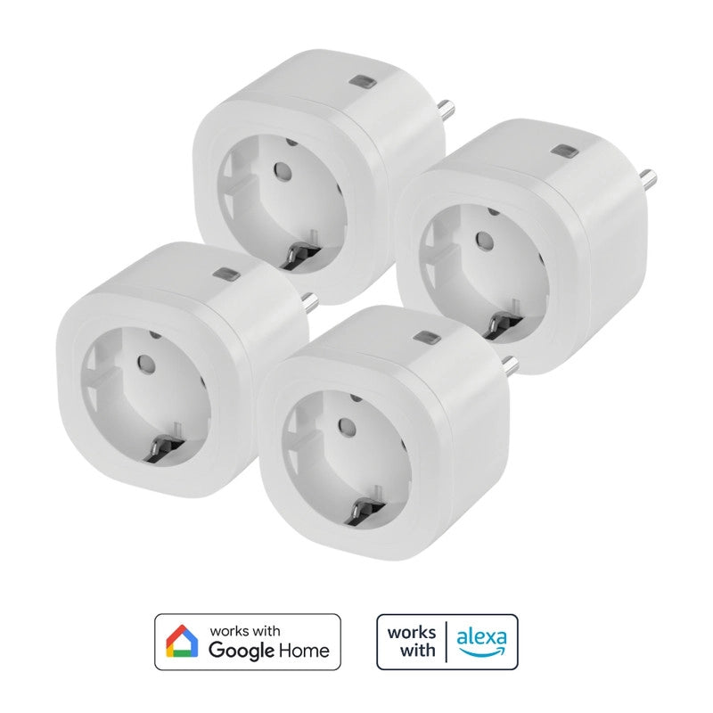 OMAJIN by Netatmo set 4 Prese Intelligenti con timer. monitoraggio consumo. controllo remoto. spegnimento ritardato. risparmio energetico. Wi-Fi/Bluetooth. 16A/3680W. OSP-SK-01-EC