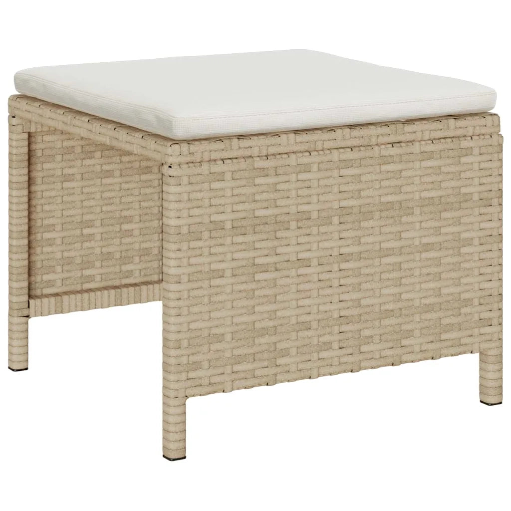 Set Divano da Giardino 6 pz-Sofa da Giardino-Divanetto da esterno Beige e Crema polyrattan