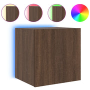 Mobile TV a Parete | Armadietto TV | Mobile Porta TV con Luci LED Rovere Marrone 40,5x35x40 cm