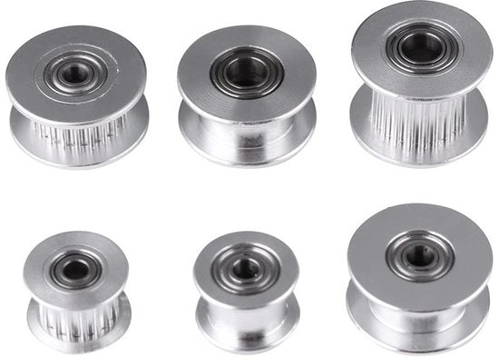 Set di ruote a denti in alluminio - 2GT - Ruote a denti 16/20 - Diametro 6mm/10mm - Set da 5 - Profilo antibacklash - Ruota a denti