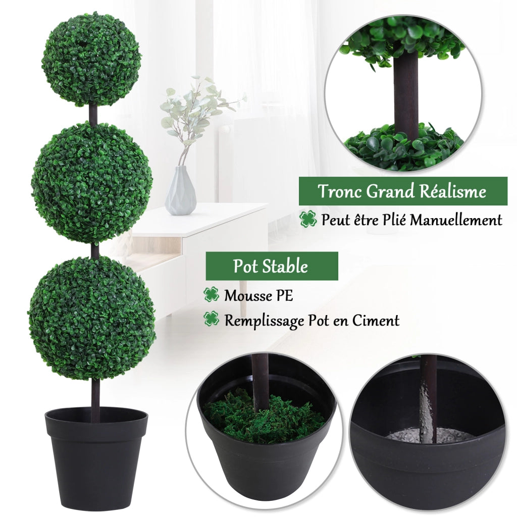 Buis Artificiale Topiaria in Forma di Sfere ¨C zephmum ¨C Verde ?30x112cm