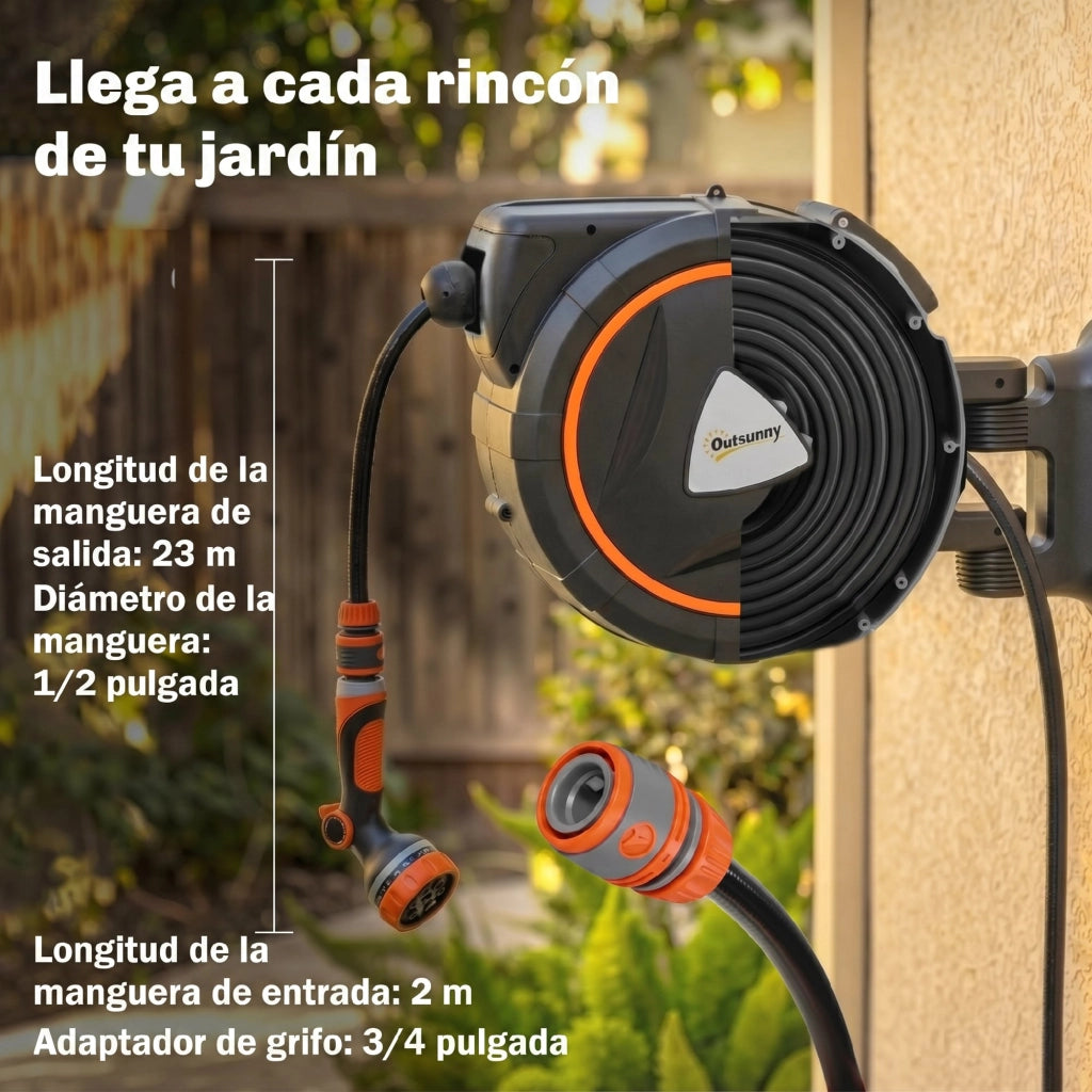 Carrete Mangiare da Giardino Retrattile 23+2 m ¨C zephmum ¨C 12 Modi Spruzzo Blocco Automatico
