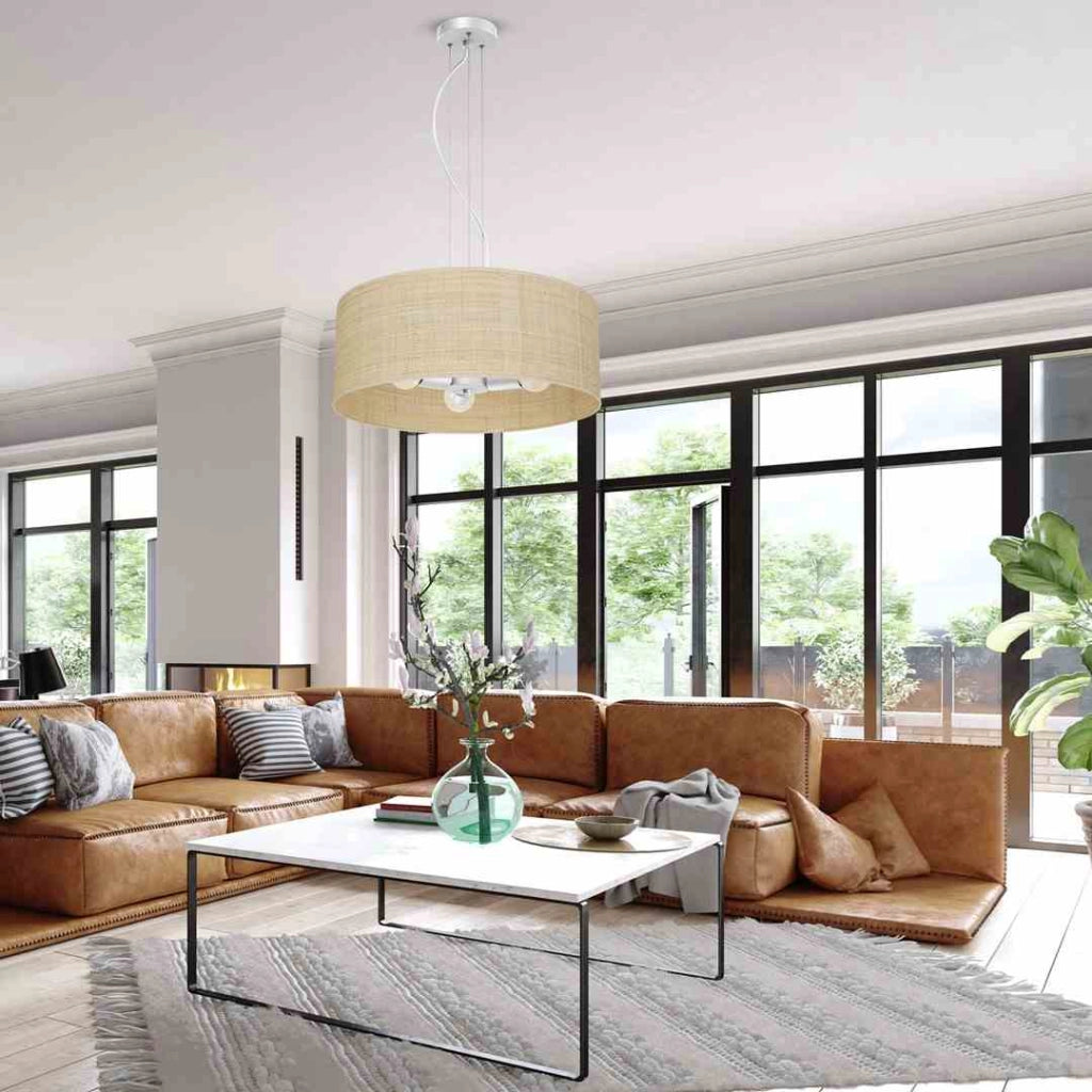 Lampadario sospensione Milagro Marshall MLP7490 Ø50 rattan