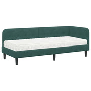 Letto singolo | Letto per adulti | Cornice del letto ad angolo Verde Scuro 80 x 200 cm Velluto