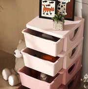 Mobile contenitore per bambini rosa con 4 cassetti, 37x37x76 cm