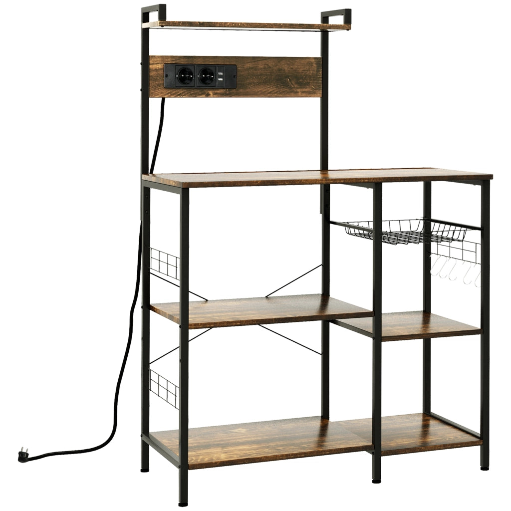 Mobile da cucina con prese ¨C zephmum ¨C marrone, 90x42x130 cm