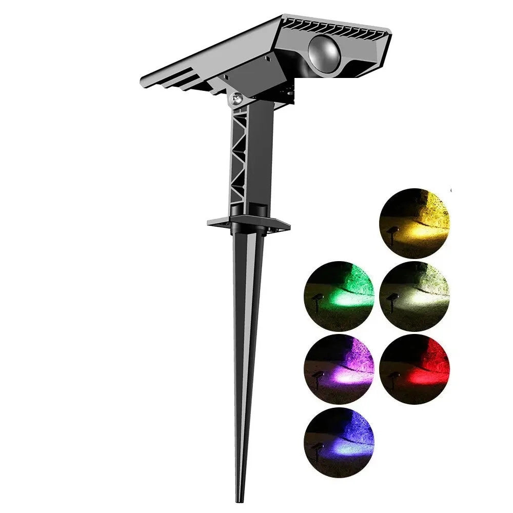 Trade Shop - Faretto Solare Led Da Giardino A Picchetto Da Terra Ip65 Luce Calda 3000k Rgb Sw1121 - -rgb      -