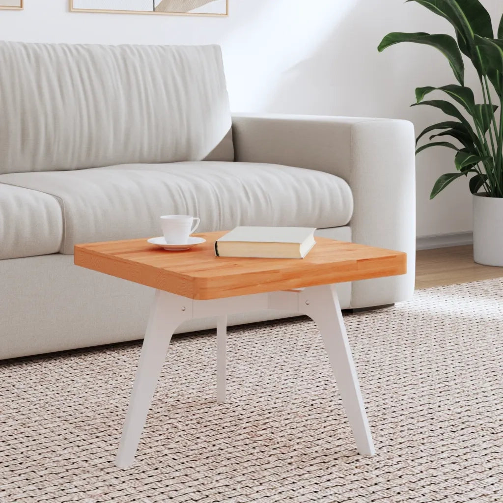 Piano per Tavolo 50x50x4 cm Quadrato Legno Massello di Faggio 355979