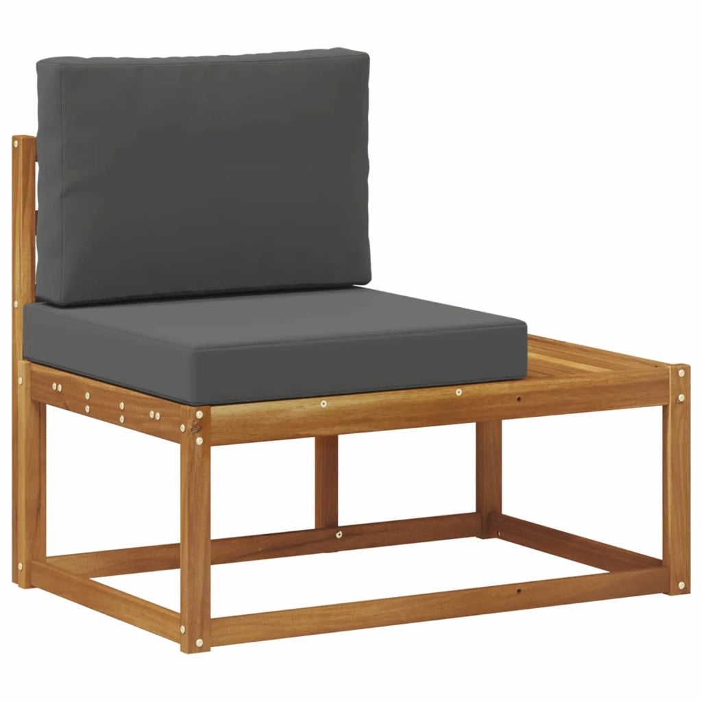 Divano da esterno-Divano da Giardino Naturale e Antracite 91 x 63 x 73 cm