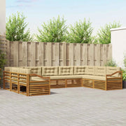 Set di divani da esterno con cuscino 9 pcs Naturale e Beige