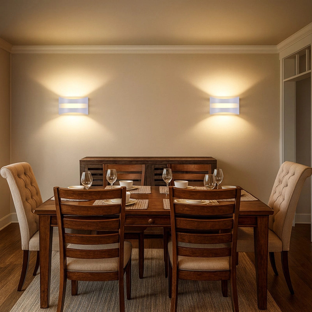 ZMH Lampada da Parete LED Bianco Design Moderno 3000K 5W Illuminazione Verso l'Alto e Verso il Basso Applique