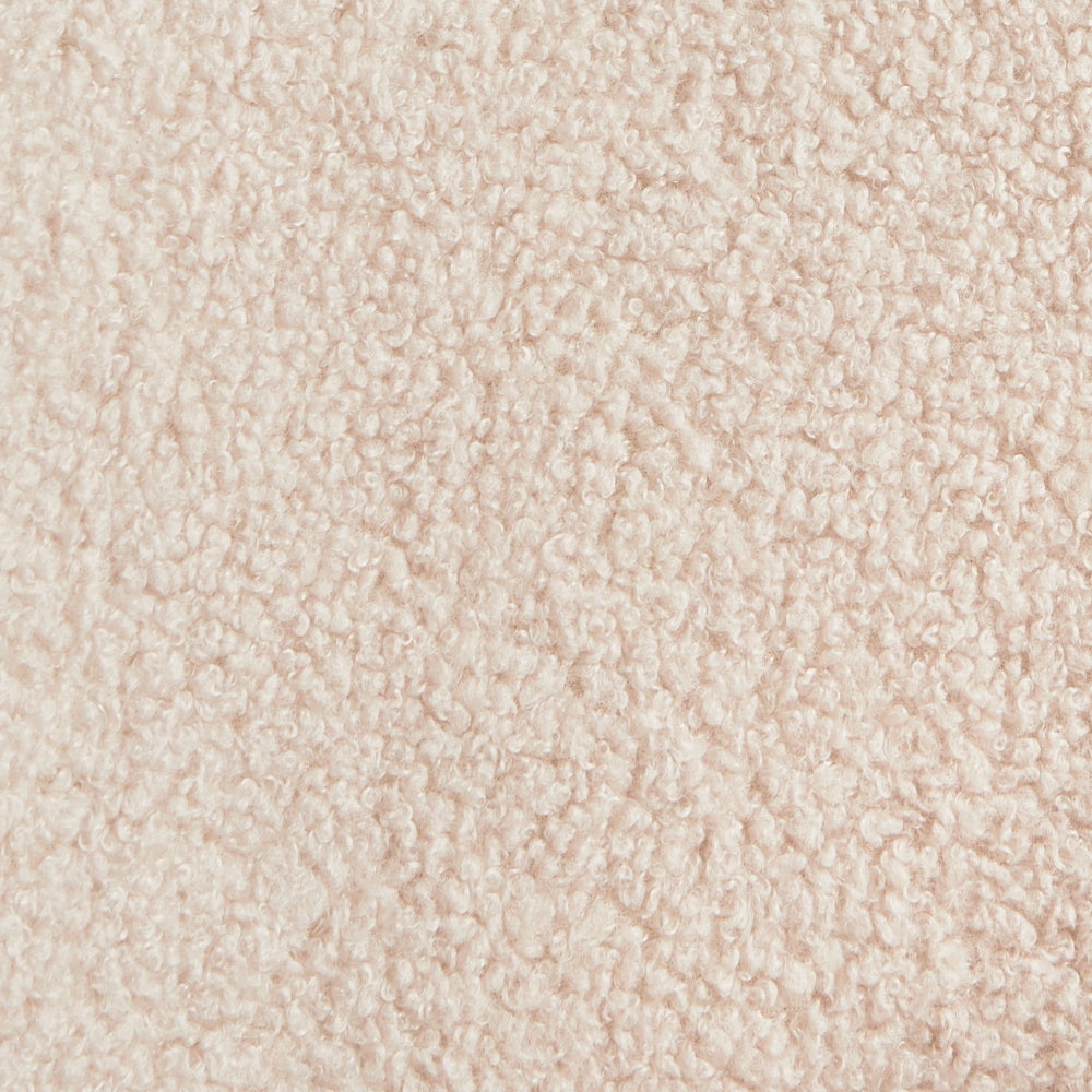 Set di 2 sedie da pranzo bouclè in tessuto beige braccioli schienale intagliato gambe in metallo moderna industriale