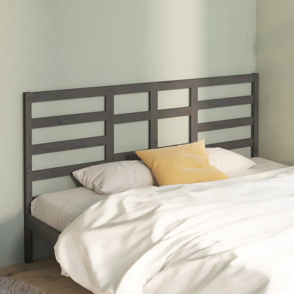 Testiera | Testata per Letto Grigio 206x4x104 cm Legno Massello di Pino
