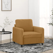 Poltrona-Divano Sedia-Poltroncina Marrone 60 cm Velluto 318622