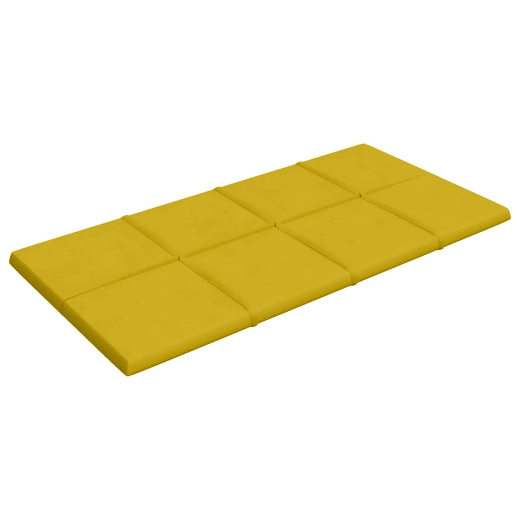 Testiera da Parete 12 pcs Giallo 60 x 30 cm Velluto 42046525
