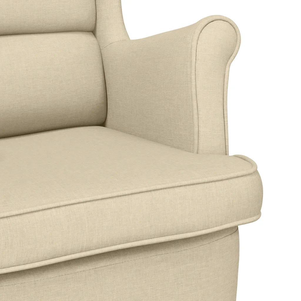 Poltrona | Sedia a Dondolo Crema 74x90x102 cm in Tessuto