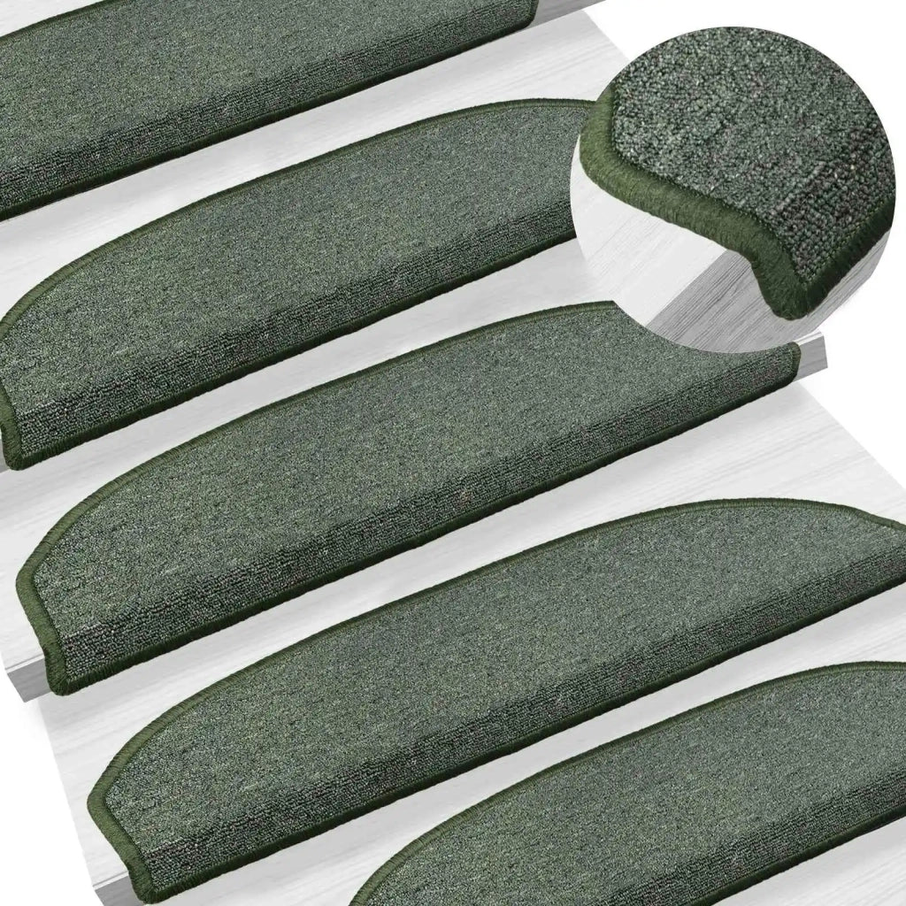 Tappetini per scale autoadesivi 15 pcs Verde Scuro