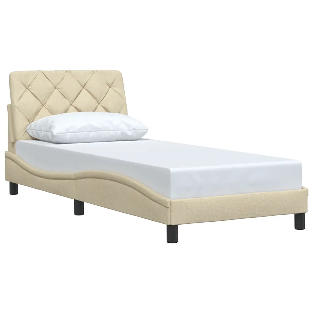 Giroletto senza Materasso Crema 80x200 cm in Tessuto